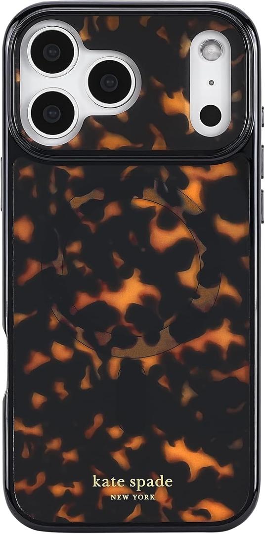 kate spade new york iPhone 17 Pro Max Case - Compatible with MagSafe - Designer Phone Case - Tortoise (Brown)