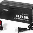 36V 10A LiFePO4 Battery Charger, 43.8V Lithium Battery Charger, Fast Charging, Over-Current and Over-Voltage Protection for 36V Lithium Iron Phosphate Batteries