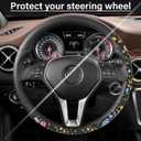 Car Steering Wheel Cover for Women Men, Non-Slip Breathable Steering Wheel, Wildflower Steering Wheel Protector, Car Accessories, Universal 14" 02/2-15" Fit Auto, Suvs