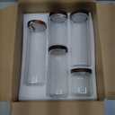 Glass Canisters With Wooden Lids Kitchen Jars for Storage,Tea,Sugar and Coffee Container Set,Set of 5 Canisters for Candy, Cookie, Rice and Spice Jars