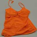 Ocean Blues Women's Retro Tankini Swimsuit Shirring Tummy Control Tankini Top Only (Large, Neon Orange)