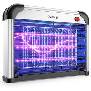 Buzbug LED Bug Zapper Indoor, 3800V High-Voltage, 3 LED Bulbs Up to 50,000 Hours, Electric Mosquito Zapper, Fly Trap Mosquito Trap, Fly Killer Fly Zapper -MA009 (NEW BLACK)