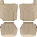 Auto Seat Replacement, Compatible with 2000 2001 2002 GMC Yukon 1500 2500 XL XLT SLT SLE Leather Seat Cover Replacement in Shale Tan Driver Bottom Replacement Seat Cover (Genuine Leather - Pack of 1)