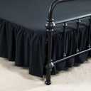 Bed Skirt Queen Size Ruffled Bed Skirt with Split Corners, 14 Inch Drop Dust Ruffle Bed Skirts with Platform, Black