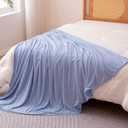 Amazon Basics Cooling Blanket for Hot Sleepers, Reversible Lightweight Thin Throw Blanket for Bed, Couch and Sofa, Queen (90" x 90"), Blue