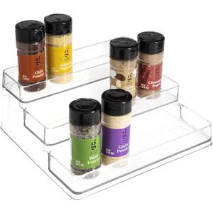 SIMPLEMADE 3-Tier Spice Rack Organizer - Versatile Storage Shelf for Kitchen, Bathroom, Bedroom & Office, Set of 1, Clear