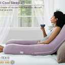 QUEEN ROSE Cooling Pregnancy Pillows, U Shaped Full Body Maternity Pillow for Pregnant Support, Rayon Derived from Bamboo, Buttery Soft, Super Breathable for Hot Sleeper, Purple (55in, Cooling Viscose - Lilac)