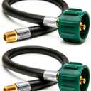 2 Pack 15 RV Propane Hose for Dual LP Tanks, QCC1/Type 1 to 1/4 Male NPT, Four-Layer Camper Propane Tank Hose, CSA Certified, 350 PSI