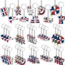 50 Pcs Dominican Republic Acrylic Keychain Souvenirs Bulk Dominican Flag Souvenir Keepsake Gift Travel Giveaways National Day Party Favors