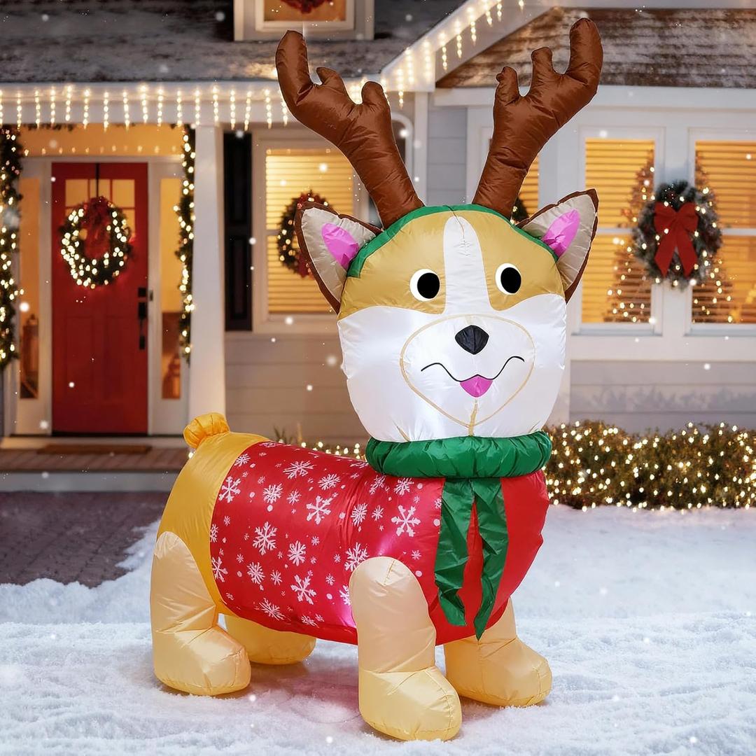 TRMESIA 4 FT Christmas Inflatable Decoration Reindeer, with LED Lights Christmas Indoor Outdoor Decor,Garden Yard Lawn Holiday Blow up Xmas Decoration for Seasonal Joy