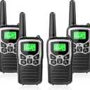 Walkie Talkies with 22 FRS Channels, MOICO Walkie Talkies for Adults with LED Flashlight VOX Scan LCD Display, Long Range Family, Radios for Hiking Camping Trip (Silver, 4 Pack)