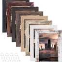 5x7 Picture Frames Set of 8, Rustic Picture Frames Multi Wood-Color,Vertical and Horizontal Formats for Wall Hanging and Tabletop Display,Perfect for Rustic Home & Office Decor