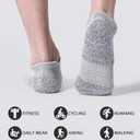 Cotton Cushioned Low Cut Running Socks for Men & Women, Ankle Socks Light Grey 6 Pairs Arch Support Breathable (Light Grey, M(6.5-9)