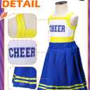 JenPen Cheerleader Dress for Kids Girls Outfit Crop Top Skirt with Bow Hair Rope and Ball Halloween Costume Set (Small)