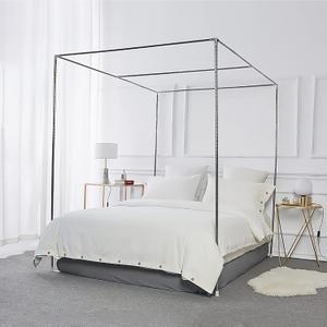 Canopy Bed Frame Stainless Steel Twin Size Bed Canopy Frame & Bed Poles, Fit for Four-Corner Bed and Mosquito Curtains, Twin (Silver) (78"W x 39"L (Pack of 1)) Canopy Bed Frame Stainless Steel Twin Size Bed Canopy Frame & Bed Poles, Fit for Four-Corner Bed and Mosquito Curtains, Twin (Silver) (78"W x 39"L (Pack of 1))
