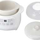 Small Electric Stew Pot 1L 200W with Ceramic Liner, 24 Hour Appointment,Slow Cooker for Porridge, Soup, Rice,Multifunctional Fully Automatic Home Stew Pot,White