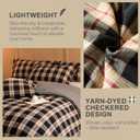 100% Cotton Comforter Set King Size Reversible Yarn-Dyed Checkered Design, Soft Washed Cotton on Both Sides, Lightweight All-Season Bedding, Machine Washable(Black Red Plaid, 104x90)
