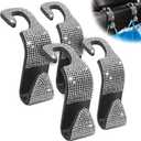 4 x Sparkling Car Seat headrest Hooks, 4 Pack, White Purse Holder for Car Headrest, Chic Automotive Accessories for Women Essentials Handbag Clothes Coats Grocery Bags