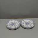 Salad Plates, Ceramic Plates Set of 6, Kitchen Plates Microwave Safe, 8.5 Inch White Plate Dessert Blue Floral