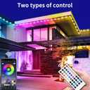 Yocrostar 200ft Permanent Outdoor Light, RGB Eaves Lights with App Control Remote, DIY IP67 Waterproof led Lights, Outside Light for House, Halloween, Roof, Garden, Christmas Decorations