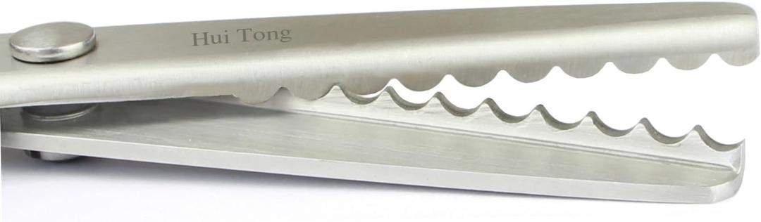 Hui Tong Strong & Sharpe Pinking Shears,Pinking Shears Scissors for Fabric, Serrated and Scalloped Scissors Fabric,3mm,5mm,7mm (Scalloped 7mm)