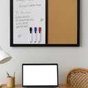 36x24 Wall-Mount Combo Board - Magnetic Dry Erase & Corkboard with Sleek Black Frame for Home & Office (24x36)