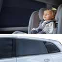 Nmoiss Car Window Shades for Baby[Ice Crystal Cooling Layer](2 Pack) UV-Blocker Cling Sun Shade 99% UV Protection Fit SUV/Sedan/Minivan | Roll Windows Down, Privacy Safe