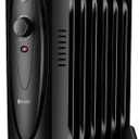 JASUN Oil Filled Radiator Heater with Adjustable Thermostat, Mini Portable Space Heater 700W for Indoor Use, Overheat Safety, Quiet Work, Black
