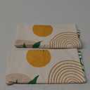 Giwawa Boho Leaves Hand Towels Set of 2 Yellow Mid Century Soft Absorbent Decorative Dish Guest Towel for Spa Gym Hotel Home Bath Kitchen Decor