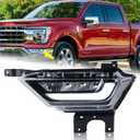 Left Driver Side LED Fog Light Compatible for 2021 2022 2023 Ford F150 F-150 Front Bumper Light W/Bulbs W/O Wiring Harness Driving Lamp Assembly LH FO2592259 19629200 ML3Z15201C