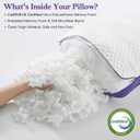 BPC Shredded Memory Foam Pillow Queen Size, Cooling Bed Pillow for Sleeping, Adjustable Firm Soft Support for Side Back Stomach Sleepers, Hypoallergenic Removable Washable Cover, CertiPUR-US, 1 Pack