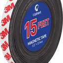 Magnetic Tape, 15 Feet Magnet Tape Roll (1/2'' Wide x 15 ft Long), with 3M Strong Adhesive Backing. Perfect for DIY, Art Projects, whiteboards & Fridge Organization