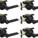 Haidms Black Door Handles Interior, Privacy Matte Black Interior Door Handles for Bedroom Bathroom, Door Levers Right&Left Handing, 6 Pack
