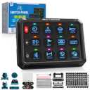 MICTUNING 12 Gang Switch Panel P1S-B12 Blue High Power 6 Level Brightness Toggle/Touch ON-Off Momentary Circuit Control Relay Box for Camper RV ATV SUV UTV Truck Car Marine