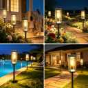 WdtPro 8 Pack Tall Solar Pathway Lights Outdoor, Bright Solar Powered Garden Lights Waterproof, Auto On/Off, Up to 15H Outdoor Lighting for Lawn Patio Walkway Driveway Path Yard Decor