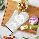 ANNA QUEEN Oven Mitts Set of 2 with Clear Silicone Shell and Panda Print Cotton Lining, Heat Resistant Kitchen Oven Gloves Pot Holders