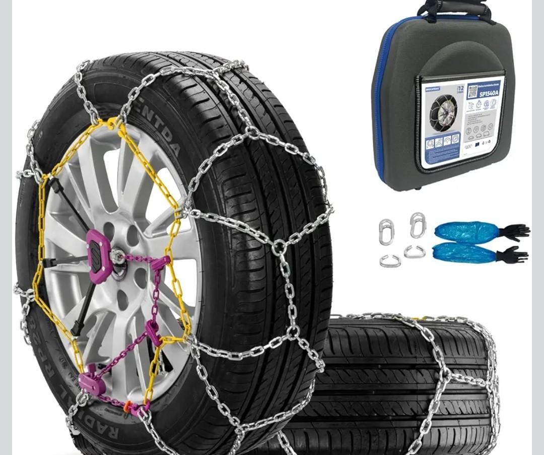 Auto Tightening Snow Chains for Car – Quick Fit, Easy Installation, Reusable Universal Tire Chains for Winter Emergency Traction