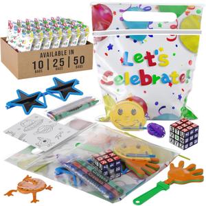 Crown Display Party Favors for Kids 10 Pre Filled Party Favor Bags - Fun Goodie Bags Stuffers for Kids with Fidget Toys and Small Toys Goody Bag Stuffers - Party Favors for Kids 4-8