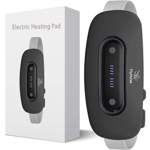 Electric Heating Pad, Portable Cordless Menstrual Heating Pad with 4 Heat Levels and 4 Massage Modes, Fast Large Heating Belly Wrap Belt for Cramps, Back Pain Relief Gifts for Women Girls Her(Black)