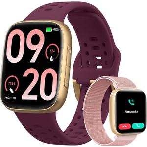 Smart Watches for Women/Men Android iPhone, [1.85" AMOLED Screen] Smartwatch Fitness Tracker 3ATM Waterproof with Bluetooth Calls, AI Control, Heart Rate/SpO2/Sleep Monitor, 7 Days Battery