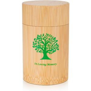 SOITIS Natural Bamboo Urns for Human Ashes - 4.7 Inch Keepsake with Tree of Life, Cremation Urn for Women Men, Small Urns for Human Ashes Keepsake, Decorative Eco Friendly Biodegradable Keepsake Urn