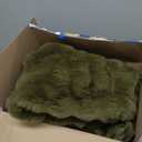 Ultra Soft Cozy Faux Fur Throw Blanket, Fuzzy Plush Thick Bubble Blanket, Oversize Luxury Fluffy Blanket for Couch, Sofa, Bedroom, and Living Room,50x60 Inches,Green