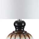 Aspen Creative 40243-09-1, Table Lamp Opal Glass w/Hand Paint Brown Finish, Satin Nickel Base, Size: 11" L x 11" W x 23" H, E26 Socket, Bulb Not Included
