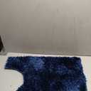 Yimobra Toilet Rugs U Shaped Washable, Extra Thick Soft Absorbent Chenille Contour Bathroom Rugs for Toilet 24x20 Inch, Quick Dry Non Slip Toilet Mat for Bath Floor, Navy Blue