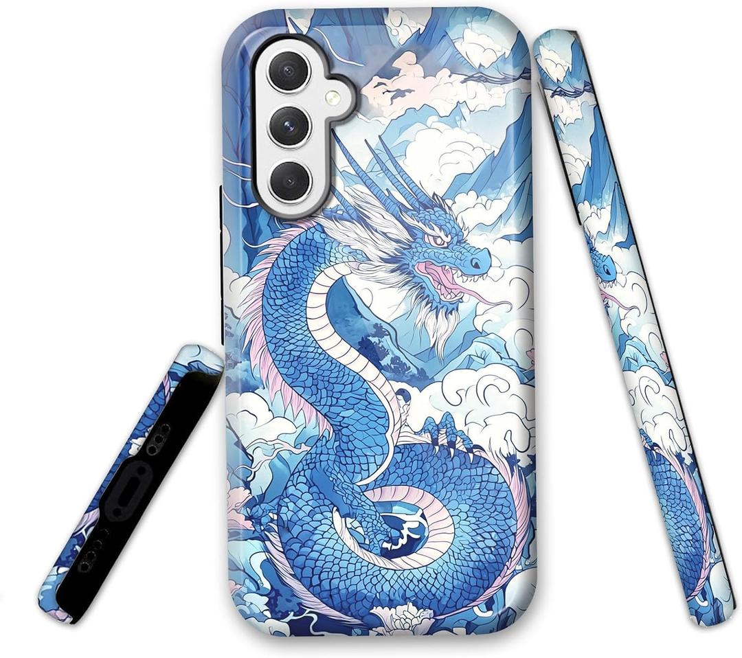 for Samsung Galaxy S25 FE Case 6.7''Hybrid 2-Layer Shockproof Hard Shell |Scratch Resistant Cover |Anime Dragon Tylish Protective Phone Case for Men & Women