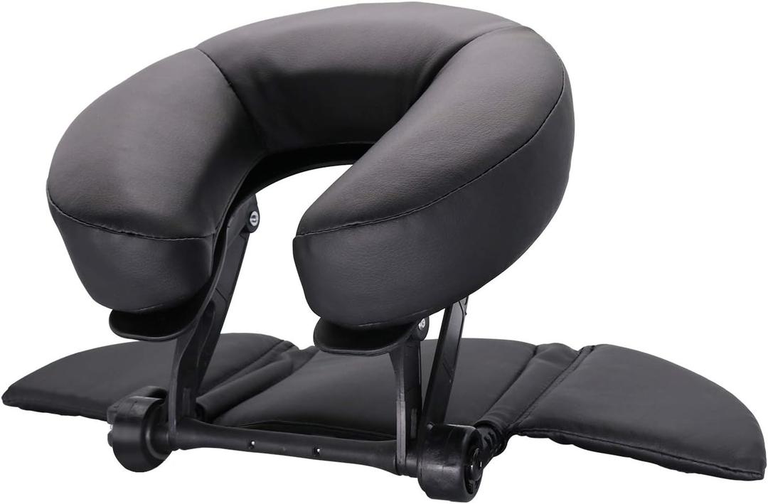 TRENDBOX Face Down Tabletop Massage Kit Adjustable Headrest Pillow (Black)