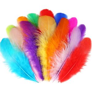 Soarer Colorful Craft Rooster Feathers - 300pcs 3-5inch Colored Feathers Bulk for DIY Crafts,Wedding Home Party Decorations,Dream Catcher Supplies(Rooster Colorful)