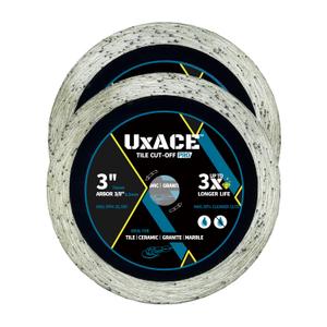 3 Inch Diamond Blade, 3/8 Inch Arbor, 3'' Super Thin Diamond Tile Blade for Angle Grinder & Tile Saw, General Purpose Diamond Cutting Wheel for Ceramic, Tile, Marble, Granite, Porcelain, 2 Pack