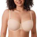Women's Inbarely Plus Balconette Bra Plus Size Full Coverage Seamless Unlined Underwire Bras, Size 34 B