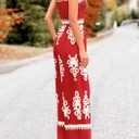 PRETTYGARDEN Women's Summer Boho Jumpsuits One Piece Beach Vacation Outfits Spaghetti Strap Wide Leg Pants Rompers (Red Apricot Floral,XX-Large) Red